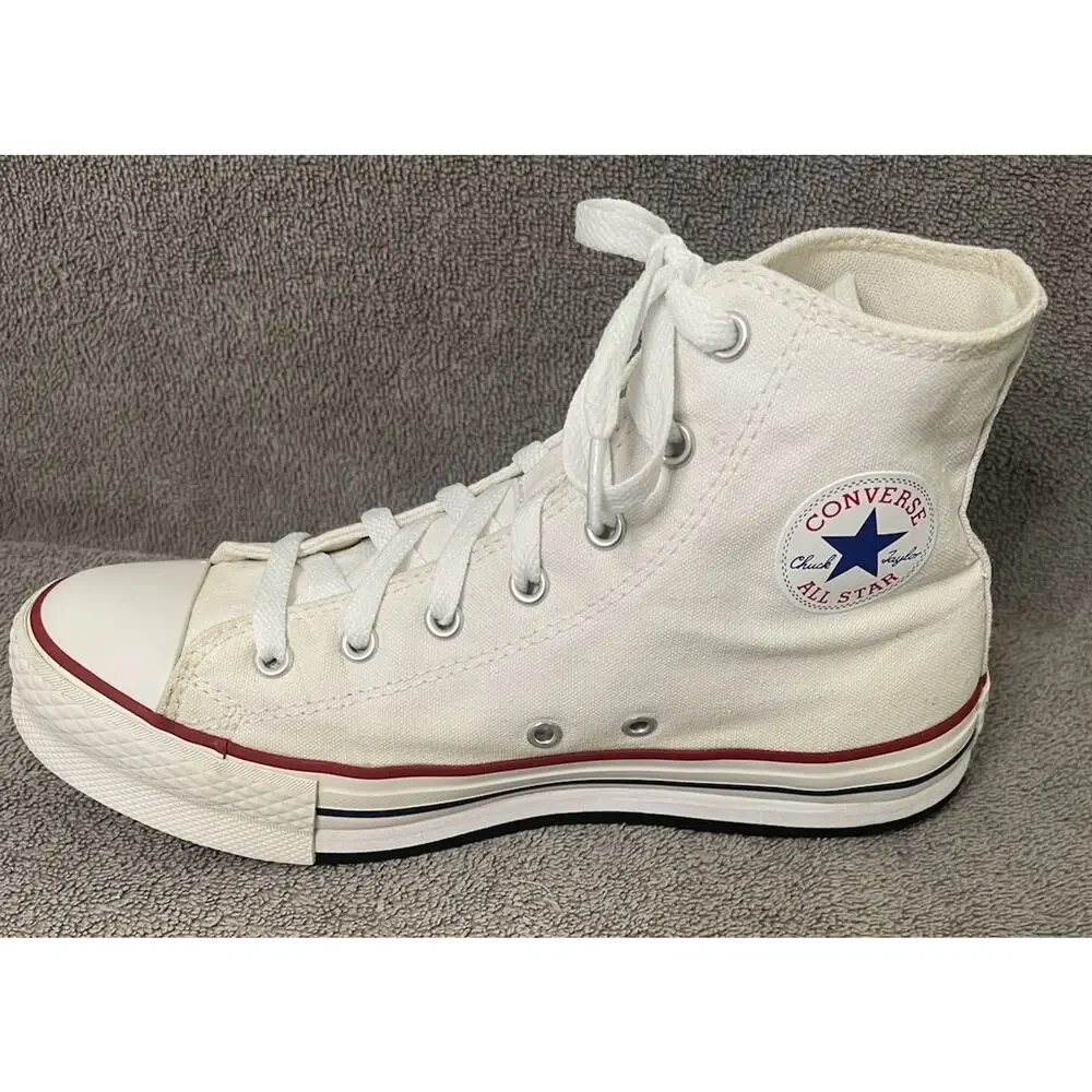Converse Chuck Taylor All Star Classic White Hi Top Chunky Platform Womens Sz 6